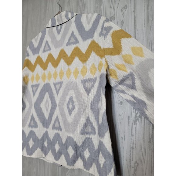 Lafayette 148 New York Woven Grey Patterned Jacket - Picture 2 of 5